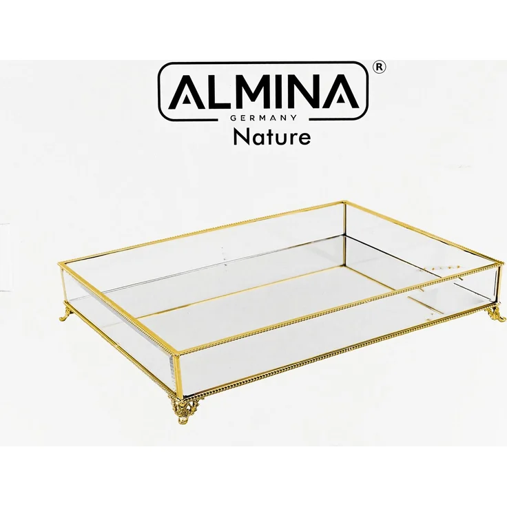 Schmuck- und Dekobox mit Spiegelboden, 30 x 40 x 8 cm - Gold – Bild 7