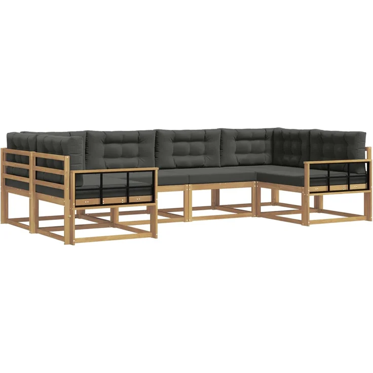 vidaXL Outdoor-Sofagarnitur 6 stk. 6-Sitzer Weiß und Anthrazit 3386946 – Bild 2