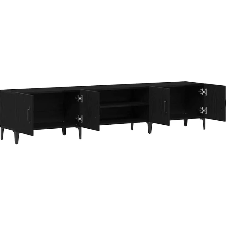 vidaXL TV-Schränk Schwarz Eichen-Optik 180 x 31,5 x 40 cm 862818 – Bild 4