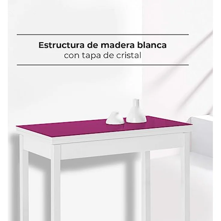 ASTIMESA Buchtyp Küchentisch, Aubergine, 80 x 40 cm bis 80 x 80 cm – Bild 3