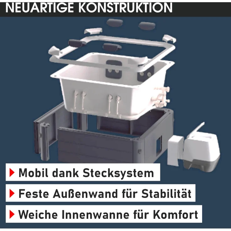 BRAST Whirlpool 'MSpa Oslo', 160 x 160 x 65 cm, mit fester Außenwand, LED-Beleuchtung (20 Farben), für 6 Personen, 120 Massagedüsen, ganzjähriger Einsatz, winterfest, für Indoor & Outdoor – Bild 9