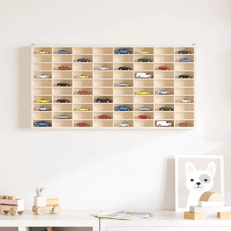 vidaXL Sammlervitrine aus Holz mit 80 Fächern 80x4,5x40,5cm 4017377 – Bild 2