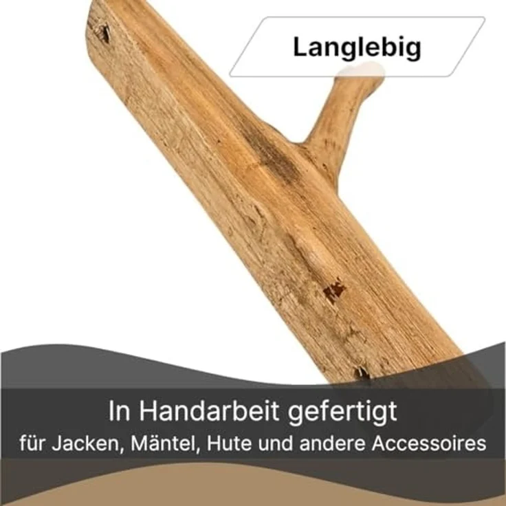 DESIGN DELIGHTS Wandgarderobe Garderobenhaken 9er Set LIMB, Holz massivholz Wurzel, Kleiderhaken,Wa – Bild 6