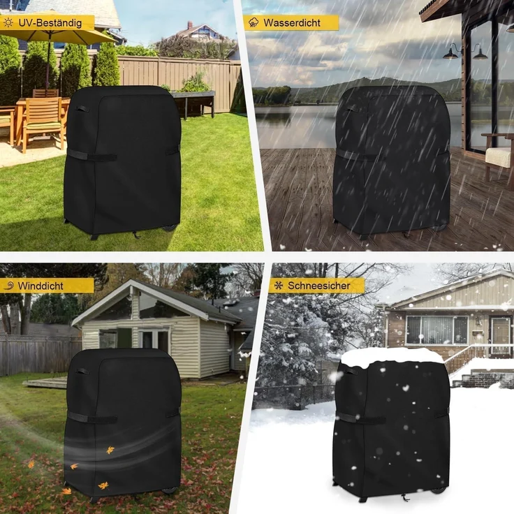 Dokon Grill Abdeckung Wetterfest Winterfest 420D Oxford 105x49x102cm – Bild 3