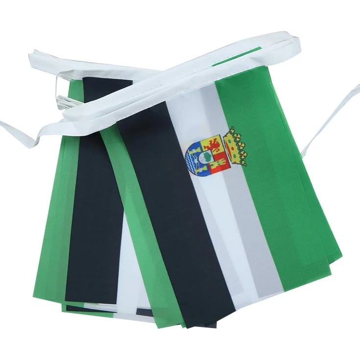 AZ FLAG - Fahnenkette Extremadura 6 Meter Mit 20 Flaggen - 21x14 cm - Extremadura Girlande Flaggenkette 14x21 Cm