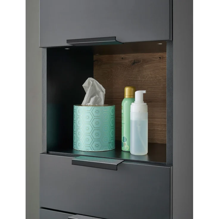 Badezimmer-Set >Denver< (4-tlg.) in schwarz / Evoke Eiche Dekor - 200x195x35 (BxHxT) – Bild 8