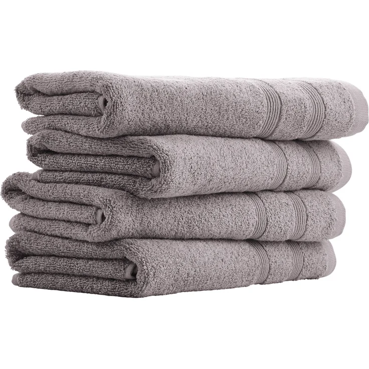 uncover by Schiesser Handtuchset Brooklyn - 4-teilig - 50x100cm - Hellgrau – Bild 1