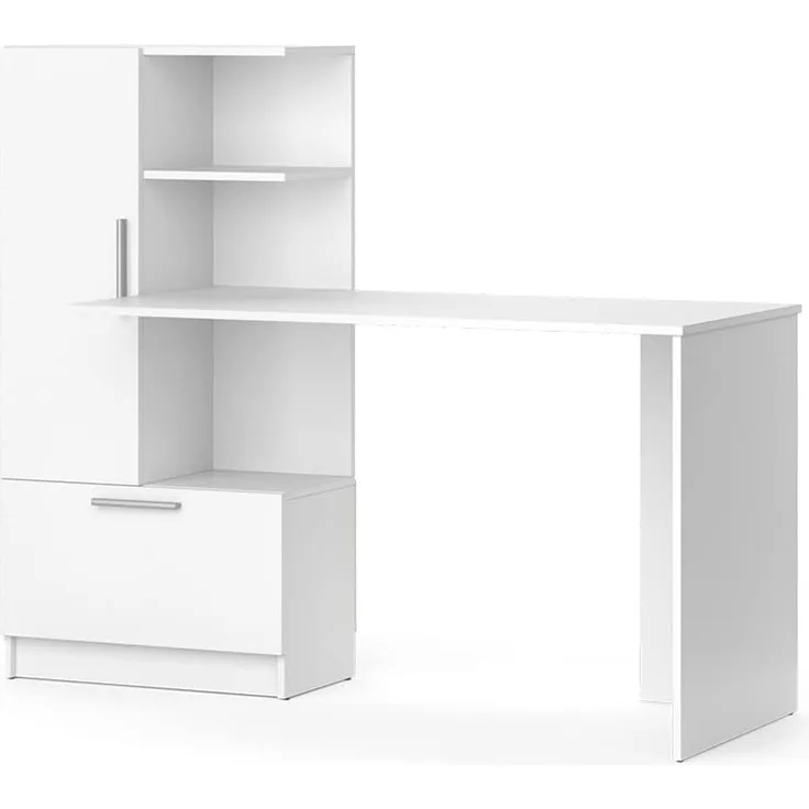 Vicco 'Tomy' Schreibtisch, Regalanbau, Weiß, 150 x 120,1 x 59,3 cm