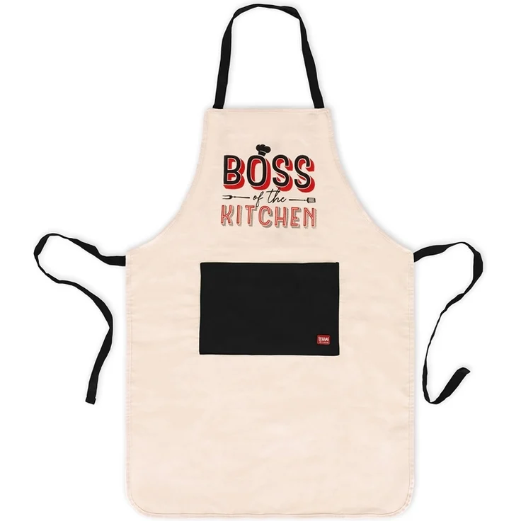 Legami Schürze Super Chef Boss, schwarz / beige – Bild 1