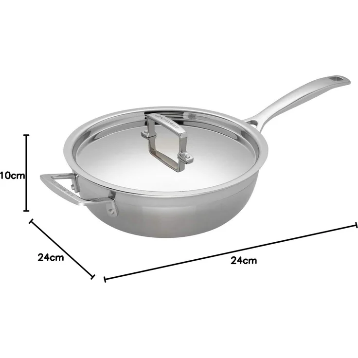 Le Creuset 3-Ply Sautépfanne Antihaft mit Deckel 24 cm - 20 bis 24 cm – Bild 4
