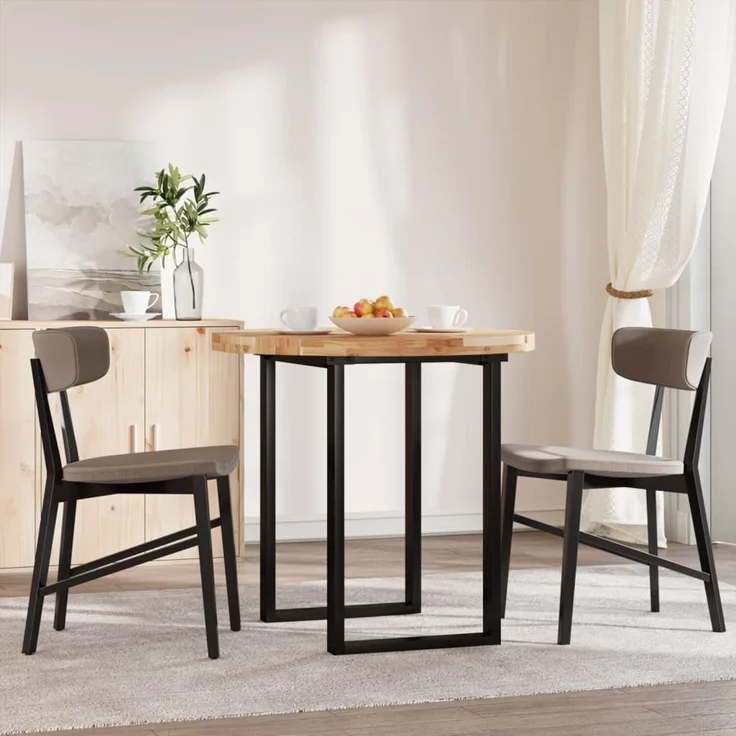 vidaXL Tischplatte Rund Ø80x4 cm Massivholz Akazie 4008704 – Bild 3