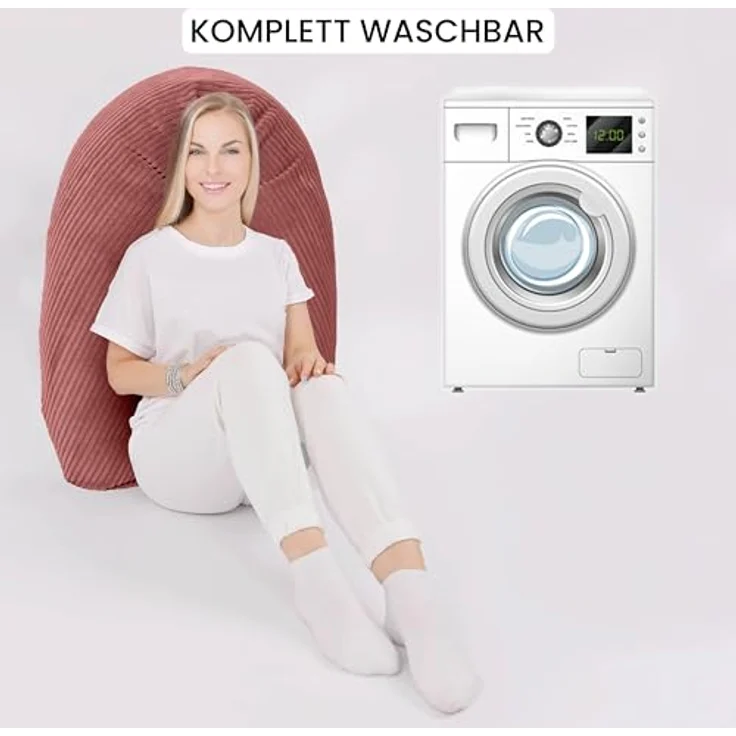 Amilian Stillkissenbezug 170 cm - Kissenbezug für Schwangerschaftskissen, Seitenschläferkissen, weicher und pflegeleichter Bezug - ideal als Ersatzbezug – Bild 8