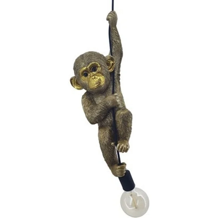 riess-ambiente Hängeleuchte MONKEY 55cm gold - Affe, Skulptur, handgefertigt, exotisch, Dschungel, keine besonderen Funktionen, ohne Leuchtmittel, Tierische Pendelleuchte - ideal für Wohnzimmer, Schlafzimmer oder Flur – Bild 4