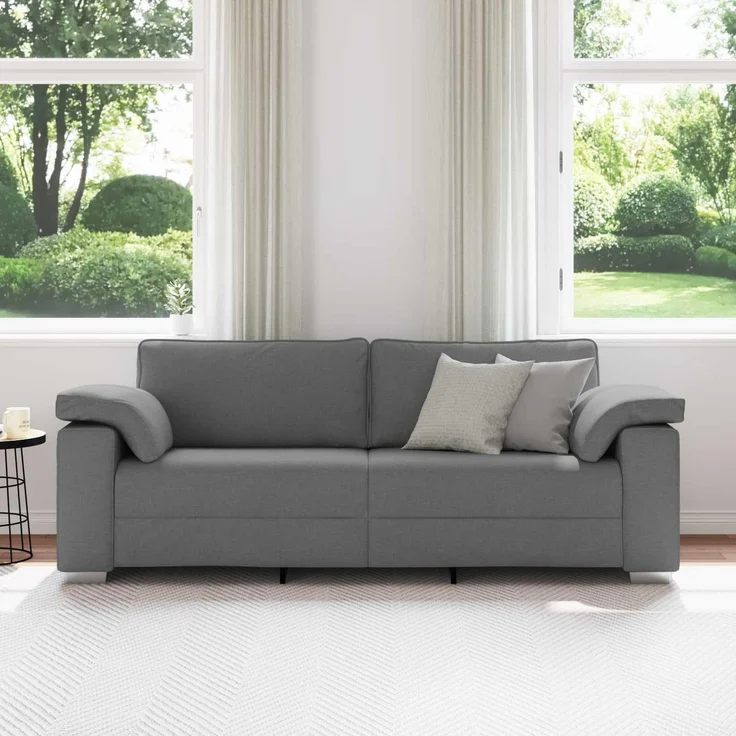 vidaXL 3-Sitzer-Sofa Dunkelgrau 220 cm Stoff 4105238 – Bild 3