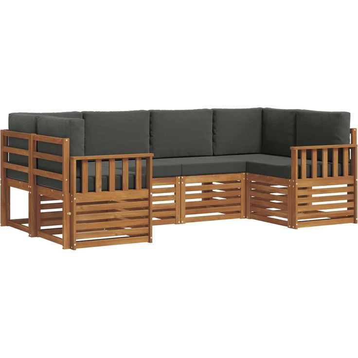 vidaXL Outdoor-Sofagarnitur 6 stk. 6-Sitzer Natur und Anthrazit 3375362 – Bild 2