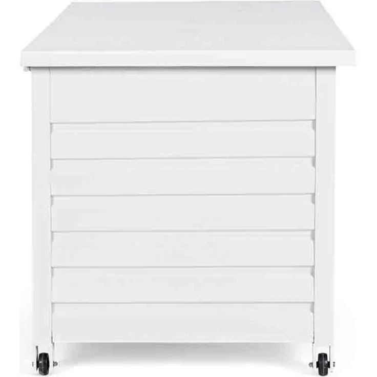 Gartentruhe Citanal aus Aluminium, modern mit Rädern und Gasdruckfeder, weiß, 141 cm – Bild 7