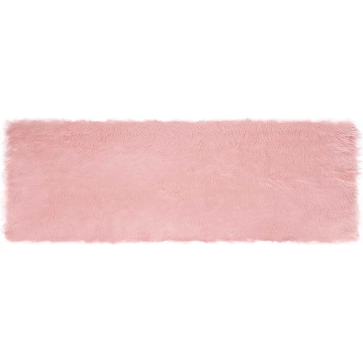 vidaXL Kunstschaffell Teppich Tafalla Rosa 80 x 250 cm Polyester 42021546 – Bild 1