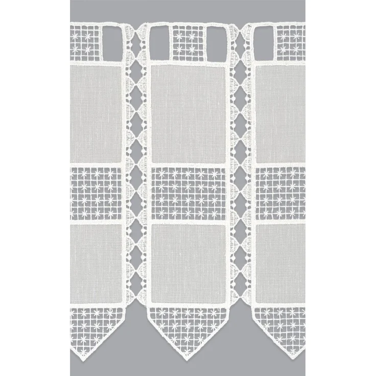 Scheibengardine Lysel - Kreuzchen Design (Bx H) 50cm * 30cm Weiß/Rohweiß – Bild 3