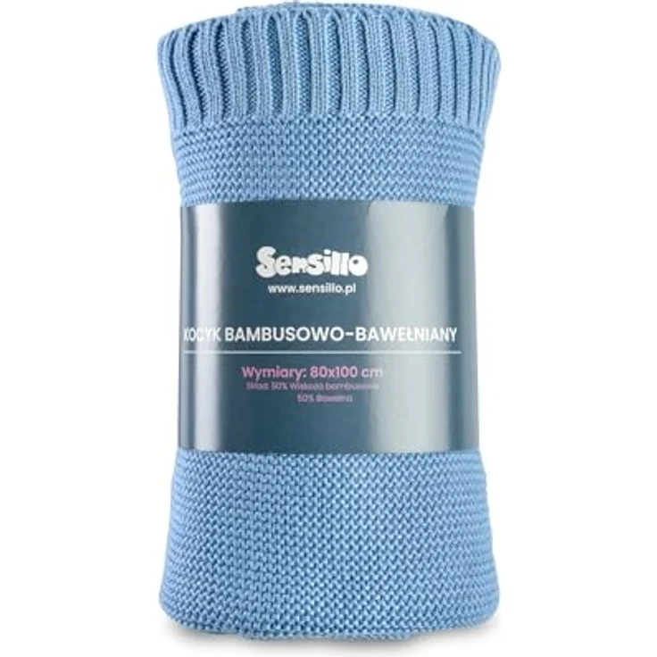 Sensillo Bambus-/Baumwoll-Decke 80x100 cm blau – Bild 3