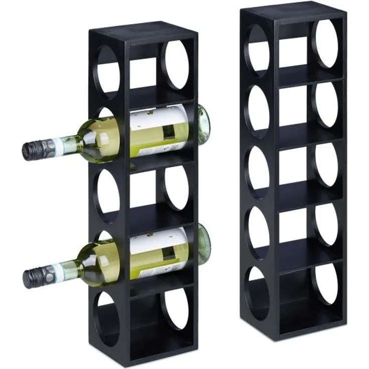 Schwarzes Weinregal im 2er Set