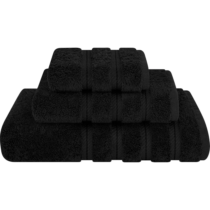 ABC Handtuchset aus Baumwolle, 3-teilig, schwarz – Bild 1