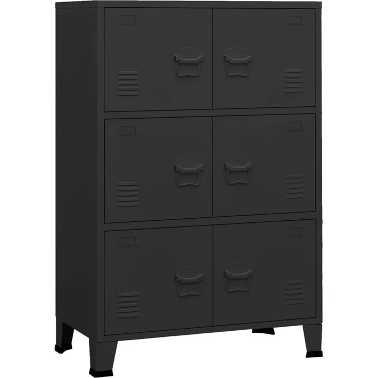 vidaXL Lagerschrank Industrial Schwarz 75x40x115 cm Metall 339628