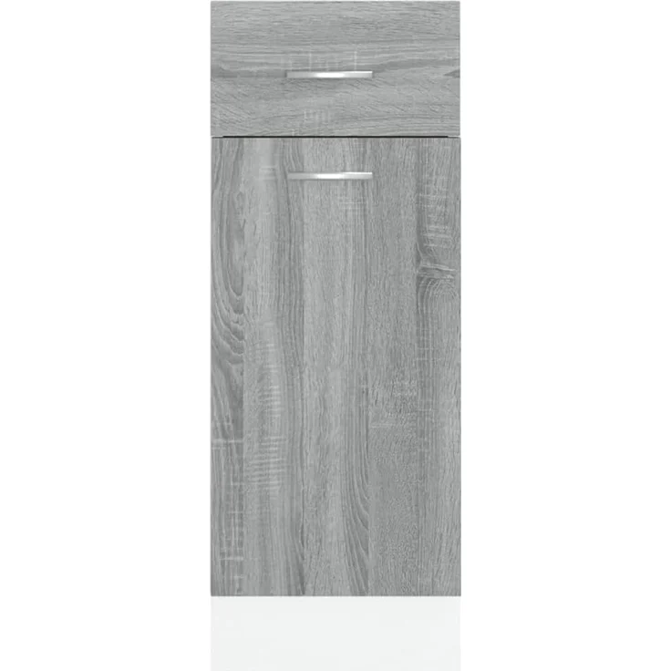 vidaXL Unterschrank, Küchenschrank mit Schublade 2 Fächern, Geschirrschrank für Küche, Küchenunterschrank Schrank Küchenmöbel, Grau Sonoma – Bild 6