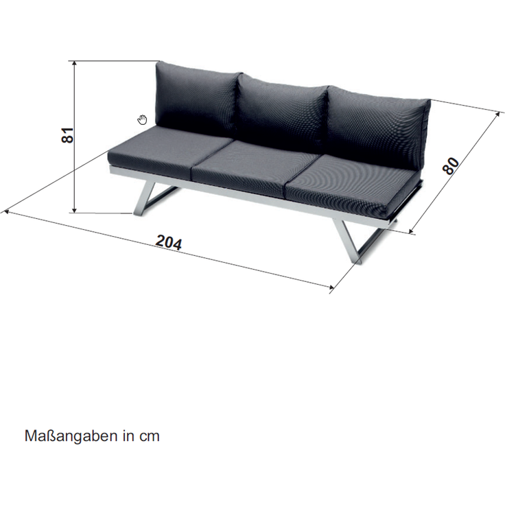 Sieger Auckland Lounge/Liege mit Polyesterbeschichtung, Aluminium Graphit 204 x 81 x 72 cm – Bild 4
