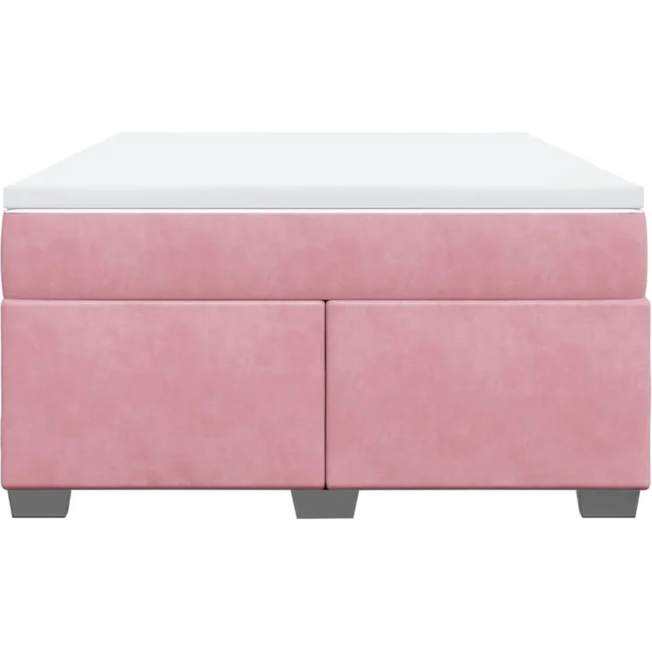 vidaXL Boxspringbett mit Matratze Rosa 140x190 cm Samt 3285286 – Bild 4