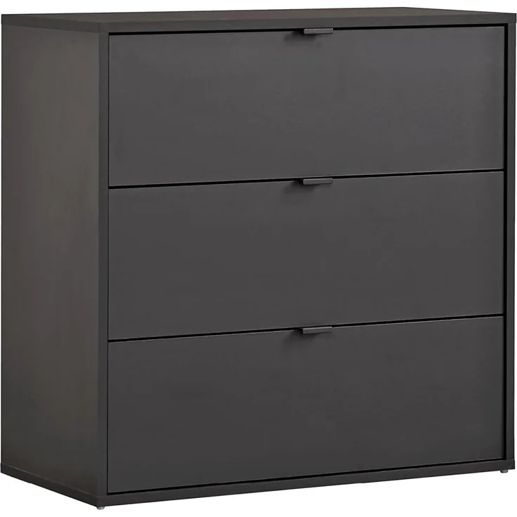 mokebo Sideboard Die Stilvolle (mit 3 Schubladen), Nachttisch, Highboard, Anrichte oder Kommode in Schwarz