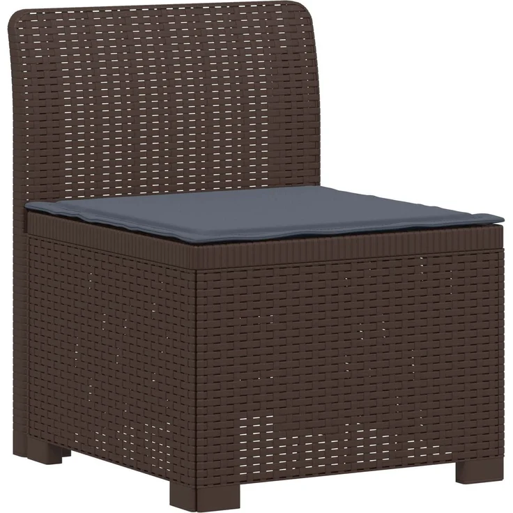 vidaXL 6-Sitzer Garten Sofa mit Kissen Rattan Look PP Braun 3444113 – Bild 4
