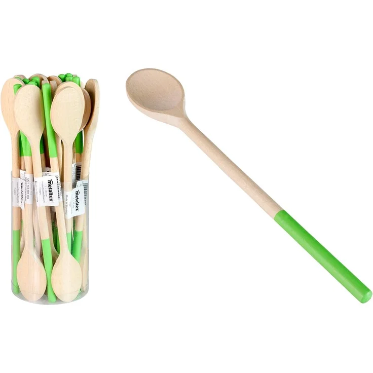 METALTEX CHROMOTHERAPY Kochlöffel oval aus Buchenholz - GRÜN / Holzlöffel – Bild 2