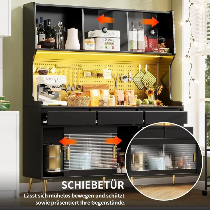 Küchenschrank Hochschrank mit LED Beleuchtung und – Bild 6