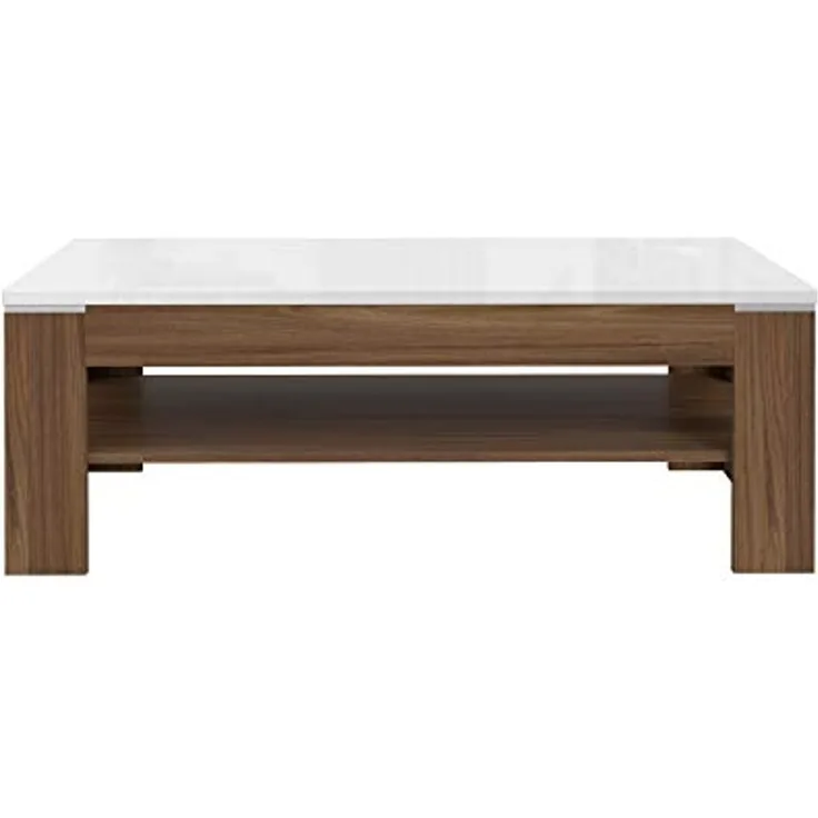 FORTE Saint Tropez Couchtisch, Holzwerkstoff, Braun/Weiß, 120 x 43 x 75 cm