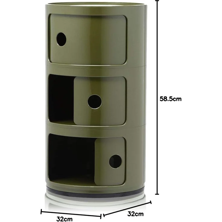 Kartell Componibili, 3 Elements, Grün, Runde Basis – Bild 2
