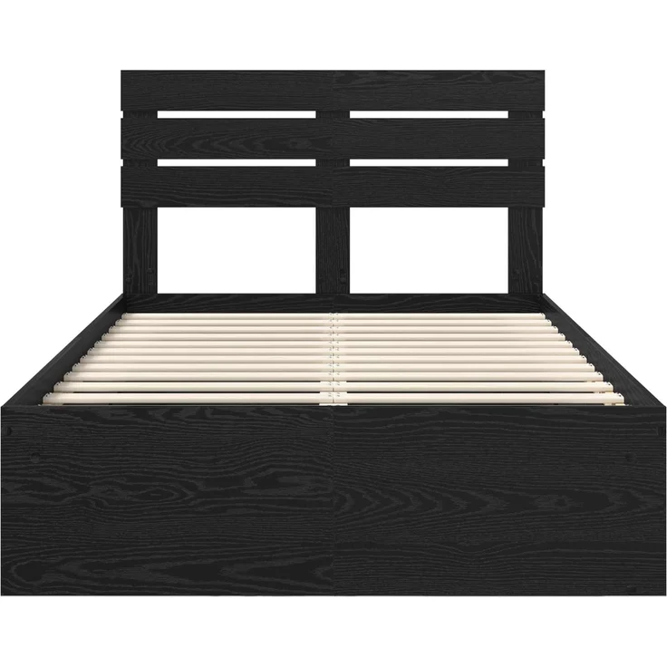 vidaXL Bettrahmen Schwarz 120 x 200 cm Massives Kiefernholz 3411432 – Bild 6