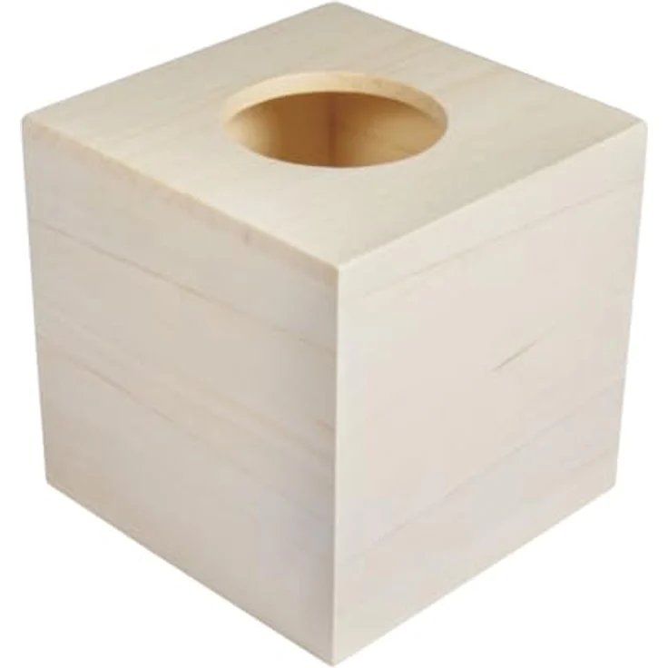 Holz Kosmetiktücher Box FSC 100%, 14x14x14cm, natur – Bild 3
