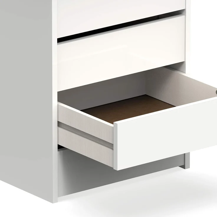 Muebles Pitarch | Kommode 4 Schubladen, Hochglanz Weiß, 63,5 x 46 x 45 cm (Höhe x Breite x Tiefe), Kollektion Tibet – Bild 5
