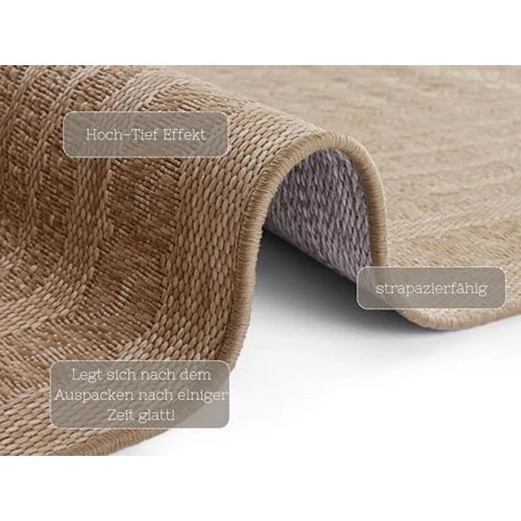 In- & Outdoor Teppich Limonero Beige Braun - 80x150x0,6cm – Bild 4