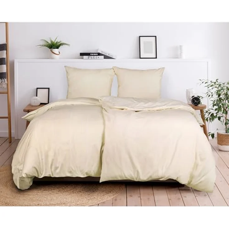 Esprit Bettwäsche FLANELL Winter Bettwäsche, Baumwolle, 1 teilig, 135 x 200 cm in Creme – Bild 3