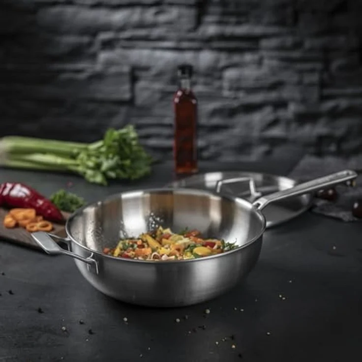 Kuhn Rikon Culinary Fiveply Wok unbeschichtet 28 cm – Bild 4