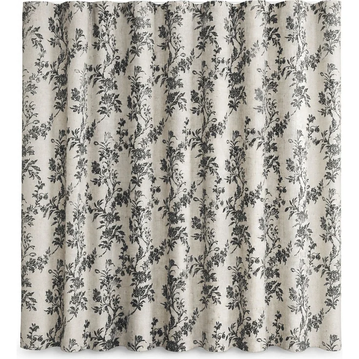 Wasserdichter Duschvorhang mit Blumenmuster Beige-Schwarz, 180x200 cm – Bild 1