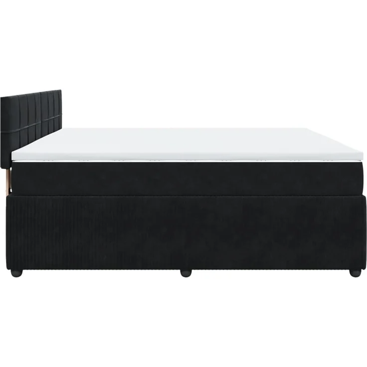 vidaXL Boxspringbett mit Matratze Schwarz 200x200 cm Samt 3287832 – Bild 9