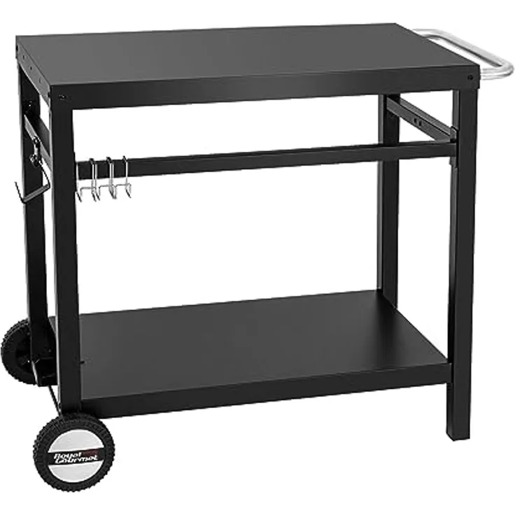 Royal Gourmet Grillwagen Grilltisch Outdoor Beistelltisch Garten Trolley Outdoorküche Multifunktioneller Arbeitstisch Werkbank für Outdoor BBQ Servierwagen Arbeitsplatte 85x50 cm