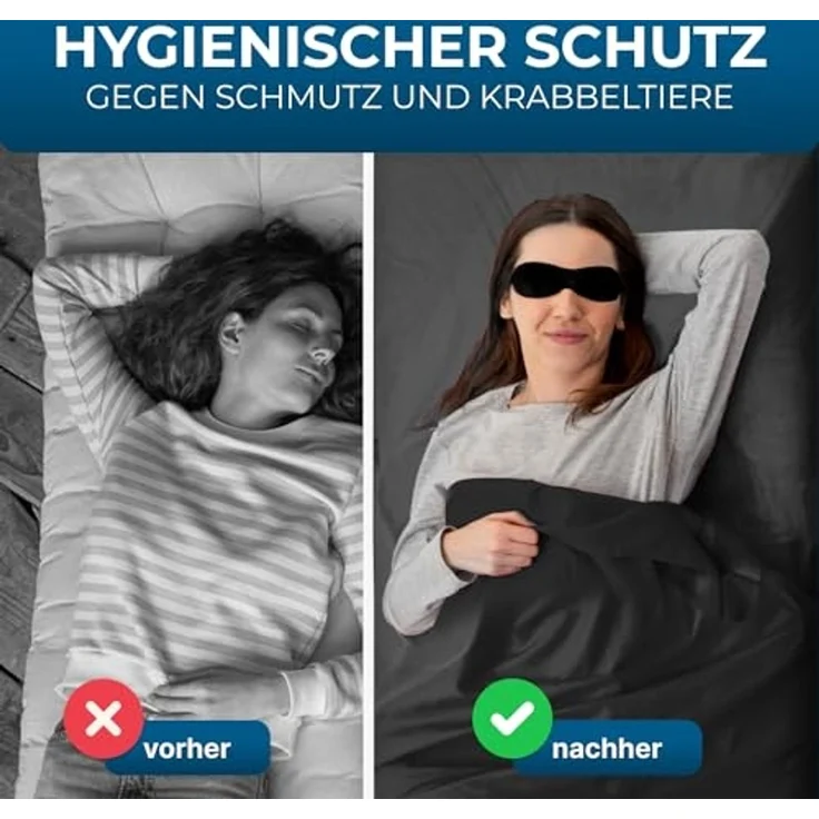 Styngard Schlafsackinlett Hüttenschlafsack Baumwolle Ultraleicht [350g] - kleines Packmaß, 100% Baumwolle, Warm und Leicht – Bild 2