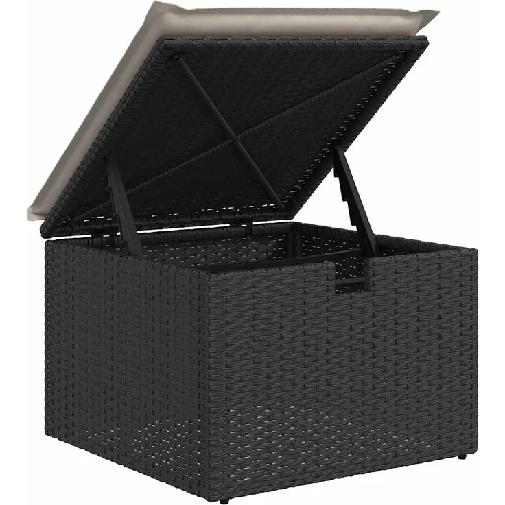 vidaXL 9-tlg. Garten-Sofagarnitur mit Kissen Schwarz Poly Rattan 3328099 – Bild 10