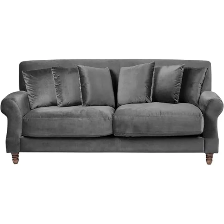 3-Sitzer Sofa Samtstoff grau EIKE