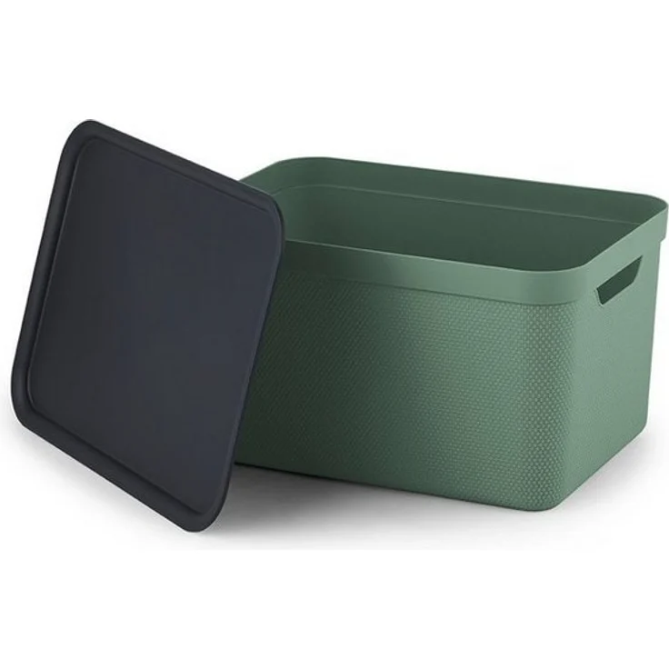 ROTHO Aufbewahrungsbox 3er- Set Aufbewahrungskorb 16l mit Deckel (Aufbewahrungsboxen, 3er-Set) – Bild 2