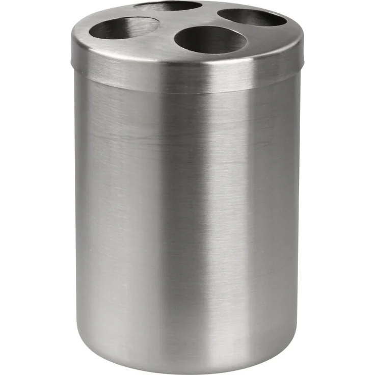 FACKELMANN Zahnputzbecher, Chrom matt, für 4 Zahnbürsten, Edelstahl – Bild 1