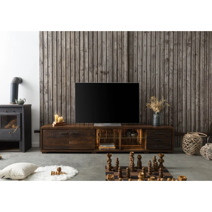 TV-Board Akazie 235x40x47 dunkelbraun lackiert BARK #216 – Bild 9